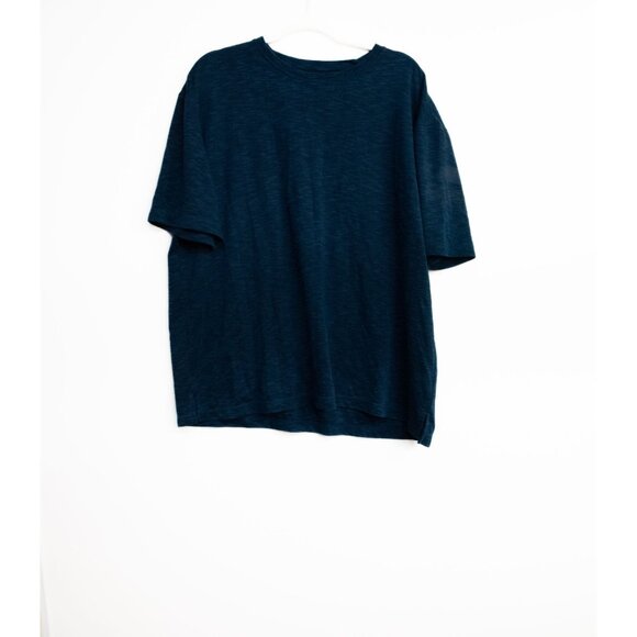 Mens Navy Heather Crew Neck T-Shirt - Picture 1 of 8